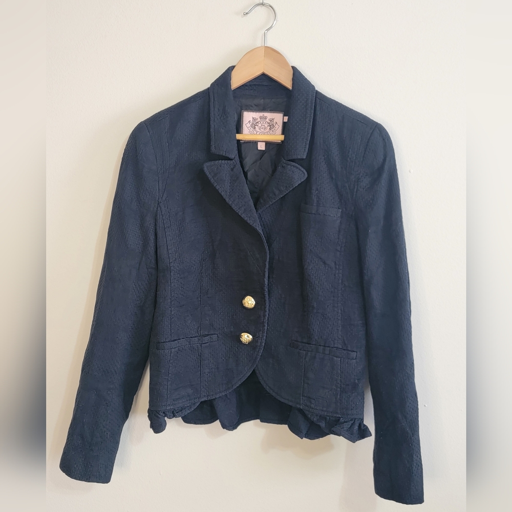 Juicy Couture Dark Blue Blazer with Gold Accents